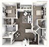 Two Bedroom Two Bath Floorplan